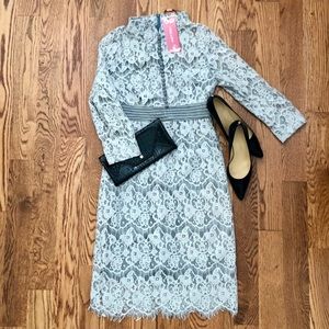 Lace Overlay Cocktail Dress